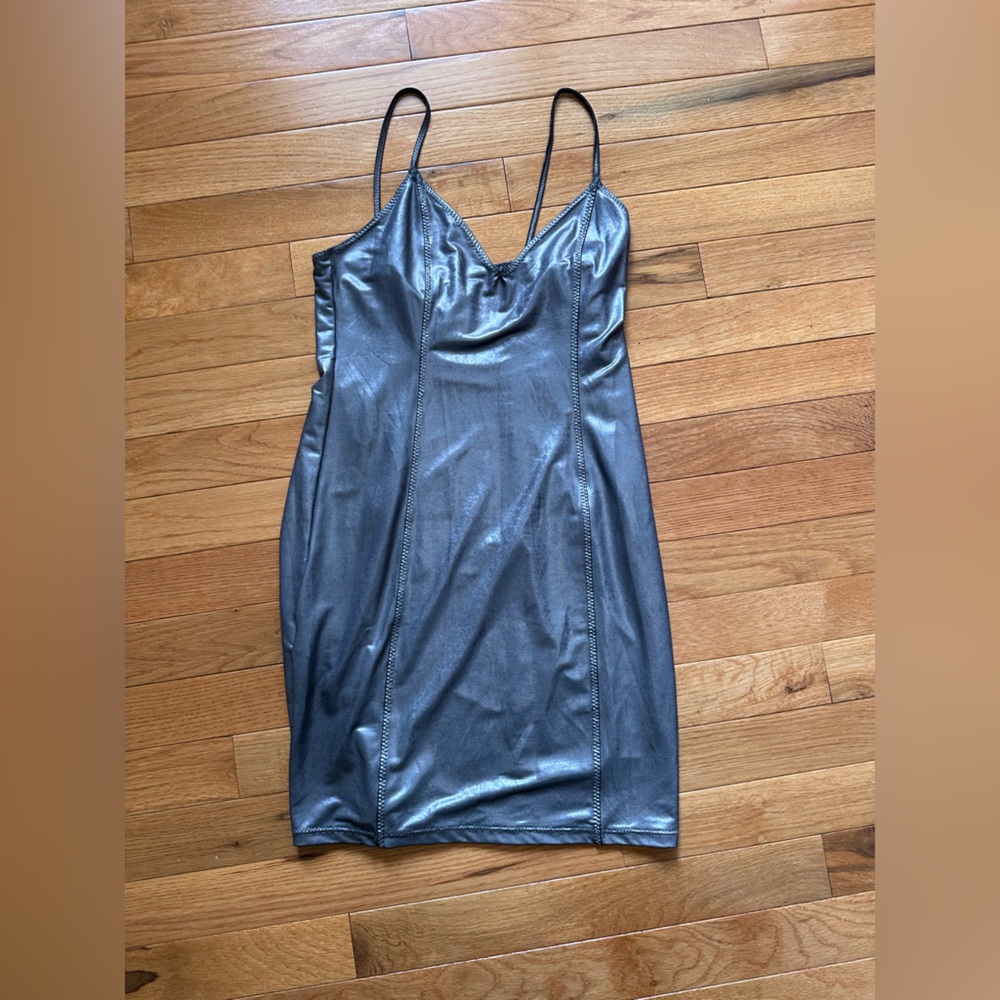 Forever 21 Metallic Silver Slip Dress - Size Small